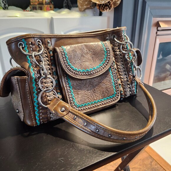 Montana West Handbags - Montana West Purse / Brown and Turquoise